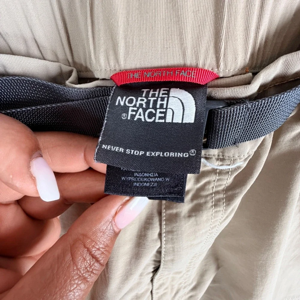 The North Face Convertible Hiking Pants 40 Tan Khaki Zip Off Cargo Outdoor